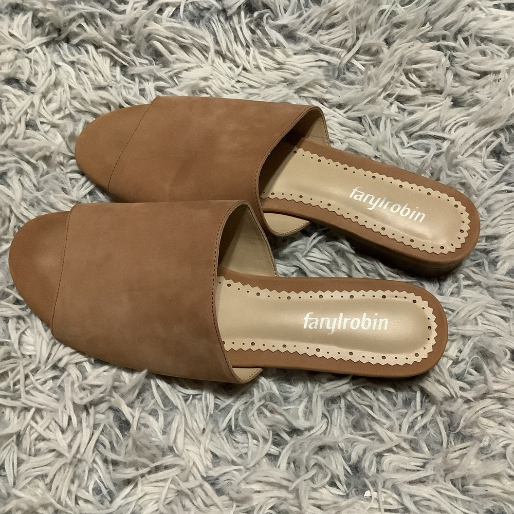 Farylrobin Mule Slide Open Toe Tan Size 8.5 📦T - Picture 2 of 5